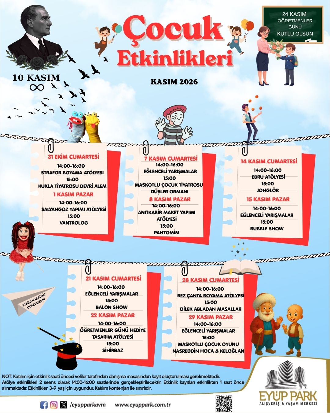 EKİM AYI ÇOCUK ETKİNLİKLERİ